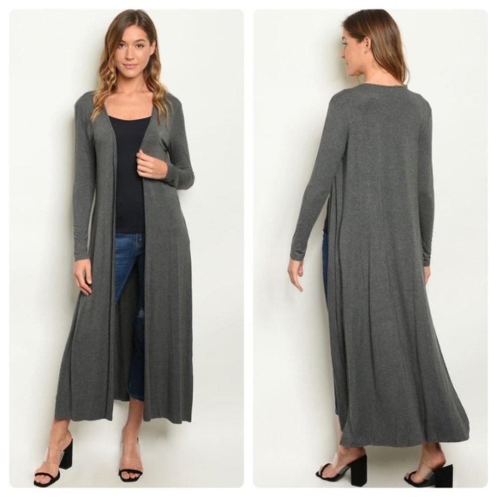 GRAY DUSTER CARDIGAN